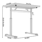 Adjustable Study Desk for Kids and Adults, Height-Adjustable Home Office Desk, White Frame with White Wood Tabletop, 60cm x 1