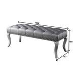 Decor Maxem Tufted FabricUpholstered Bench with Nailhead Trim - Grand Goldman Shop