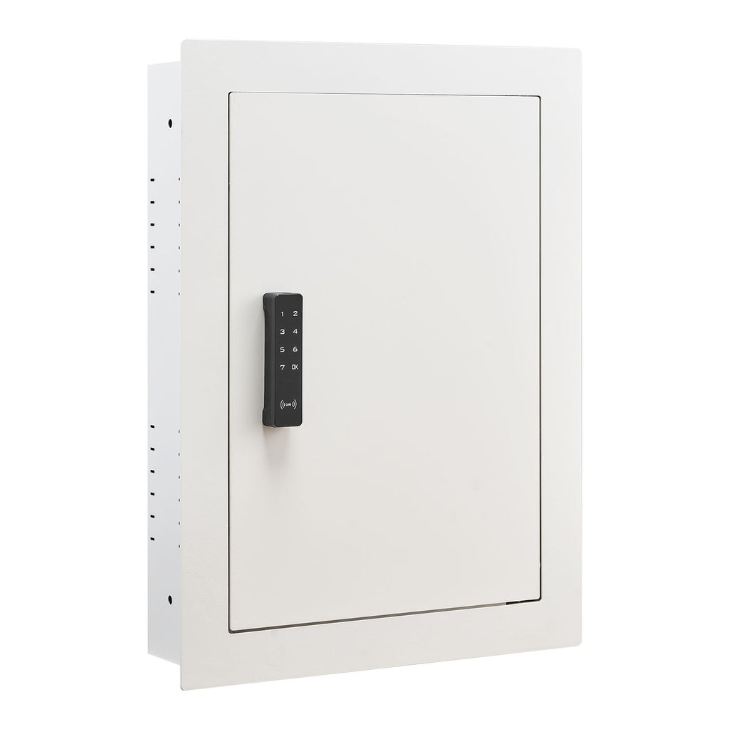 Stylish 0.83 sq.ft Wall Safe, 3-Tier Hidden Wall Safe with Password, Key & Turning Knob, Q235 Cold-Rolled Steel In-Wall Box w