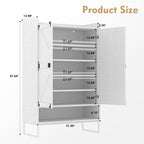 Shoe Cabinet with Doors, 6-Tier Shoe Storage Cabinet with Adjustable Shelves, Wooden Shoes Rack Shoe Storage Organizer for Entryway, Hallway, Closet, Living Room - Grand Goldman Shop