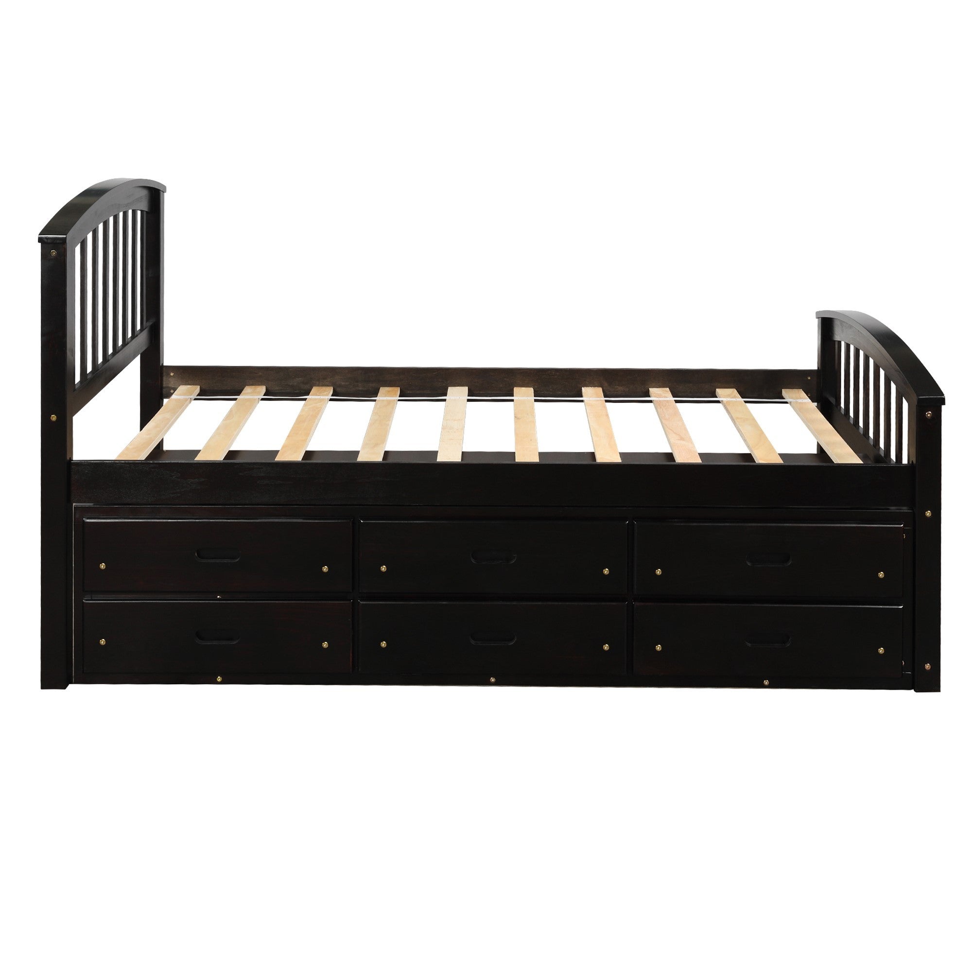 Orisfur. Twin Size Platform Storage Bed Solid Wood Bed with 6 Drawers - Grand Goldman Shop