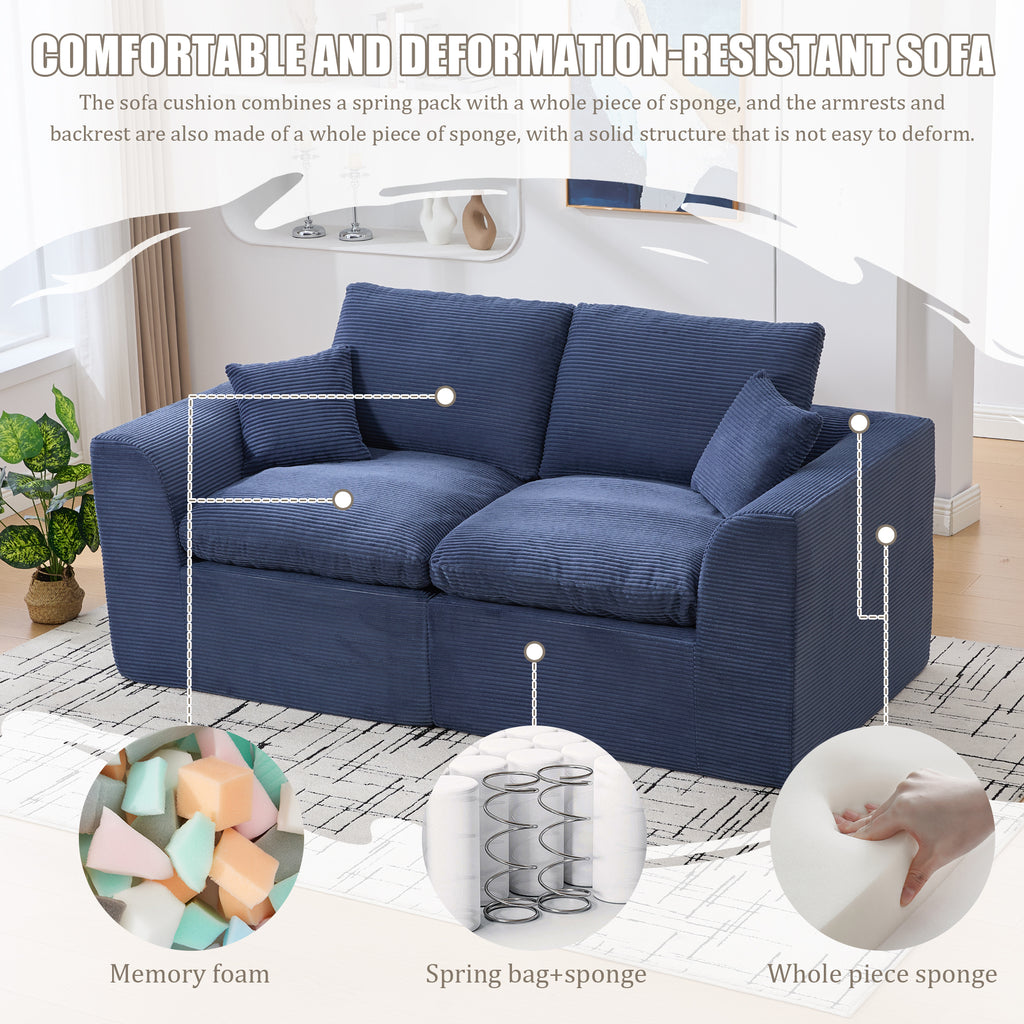 UNITED WE WIN Modular Sectional Sofa Cloud Couch,Comfy Cloud Modern Sofa,2 Seater with Cushion Covers Removable Furniture for Living Room Bedroom Apartments Dorms,No Assembly Required - Grand Goldman Shop