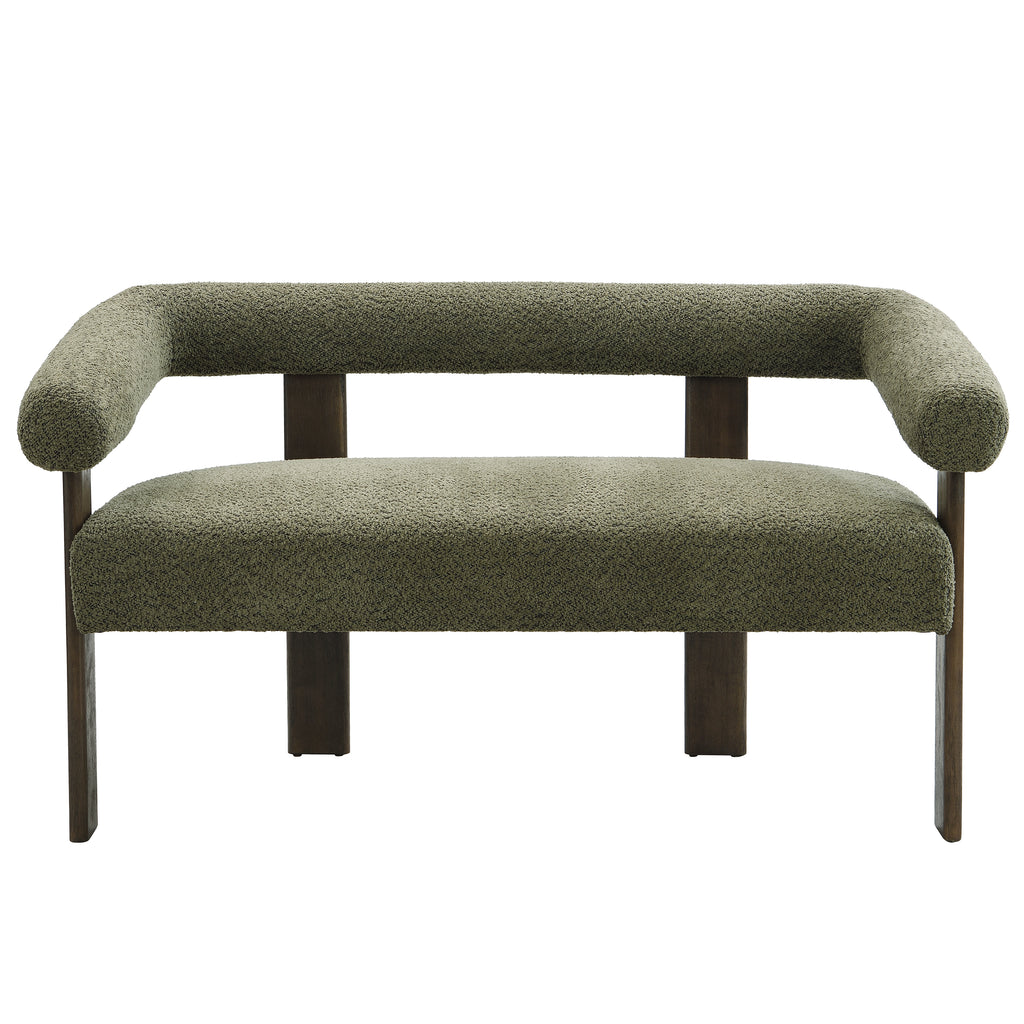 Round armrest loveseat(Green+Brown) - Grand Goldman Shop