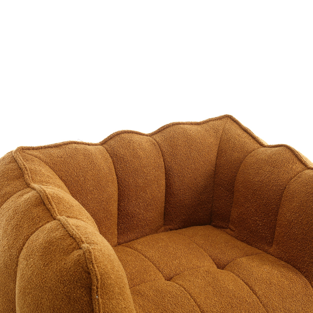Soft Chenille Bean Bag Chair with High Resilient Foam for Living Room and Bedroom, Comfortable Square Lazy Sofa with Footstool for Adults - Grand Goldman Shop
