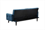 72' Sleeper Sofa Bed - Convertible Folding Backrest to Full Bed with Cup Holder & Drop-Down Table - Space Saving Linen Sofa for Small Spaces - Easy Assembly, Blue - Grand Goldman Shop