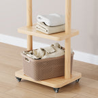 Coat Racks solid wood hanger 15.7* 11.8*71in Solid environmental protection easy to assemble beautiful can be placed in the bedroom/entrance/living room ( wood color) - Grand Goldman Shop