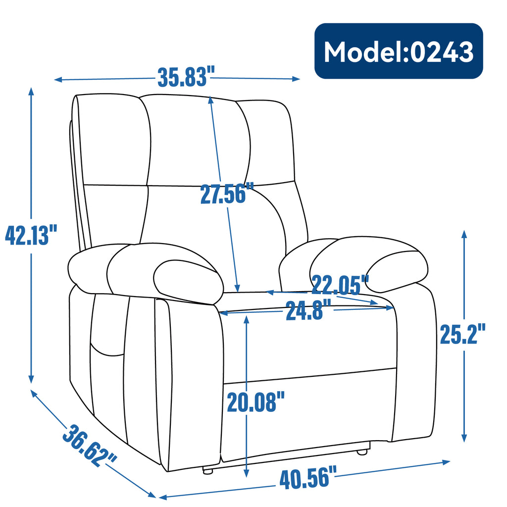 Grey Heat Massage Dual Motor Infinite Position Up to 350 LBS Large Electric Power Lift Recliners with Hidden Cup Holders, Power-Remote, Medium-firm and Heavy Duty - Grand Goldman Shop