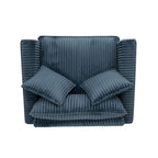 Lazy sofa chair, comfortable single-person sofa chair, with a backrest and soft seat cushion, having armrests on both sides, suitable for living room and bedroom - Blue - Grand Goldman Shop