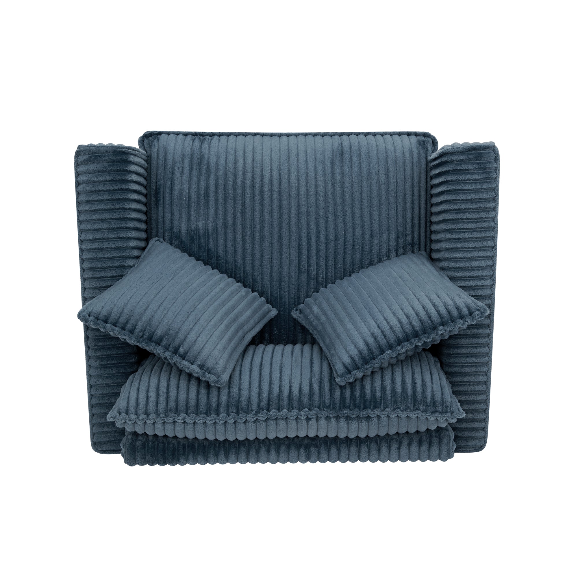 Lazy sofa chair, comfortable single-person sofa chair, with a backrest and soft seat cushion, having armrests on both sides, suitable for living room and bedroom - Blue - Grand Goldman Shop