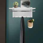 Esyspot Metal Powder Coating Hook Wall Mounted with Shelf White Metal 29.53' - Grand Goldman Shop