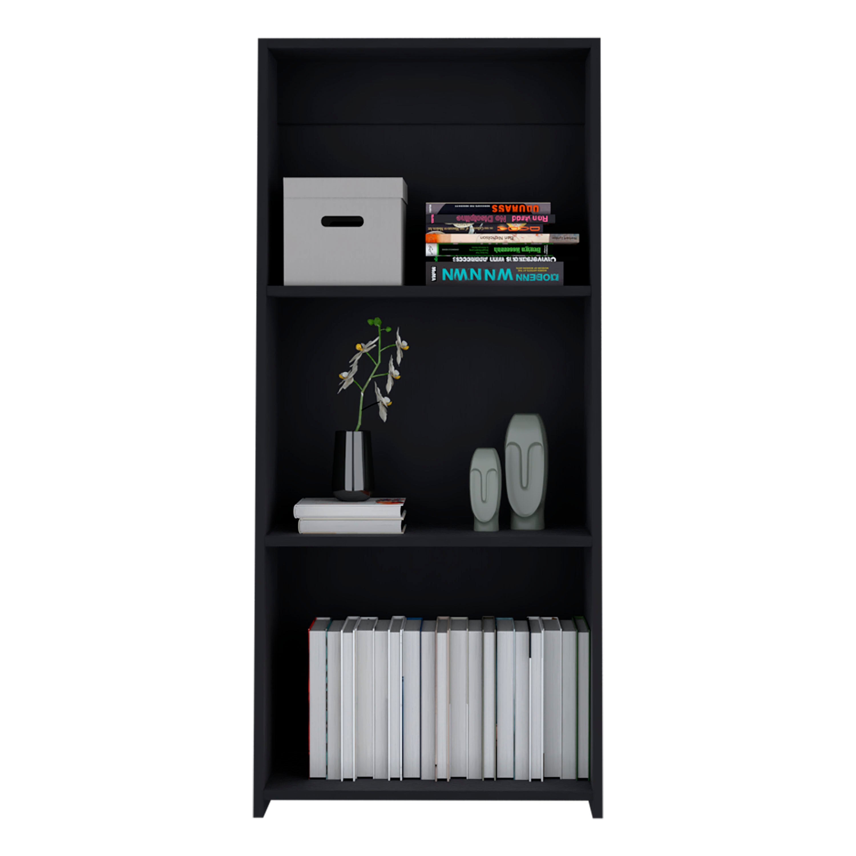 Bookcase 47' H, 3 shelves, Black | Premium Home Decor - Grand Goldman