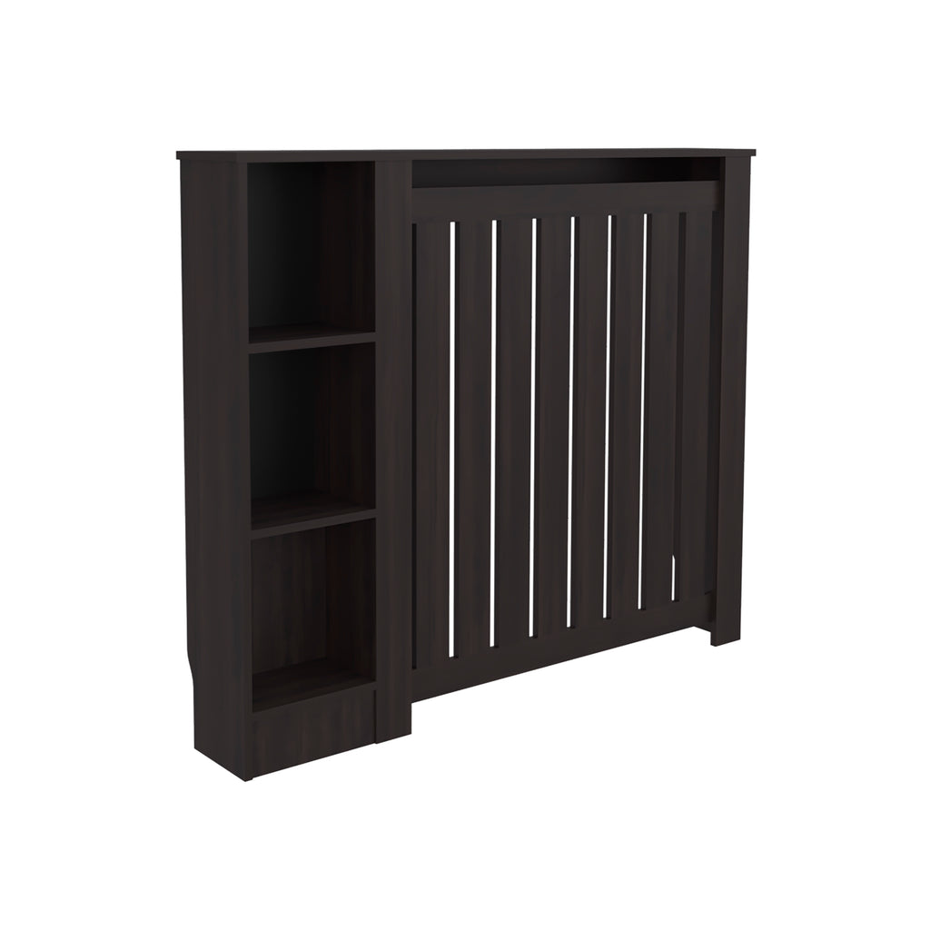 Radiator Cover Cabinet Joseph with Slatted Frame and 3 Shelves, Decorative Heater Cover, Modern Furniture Accent, Walnaut - Grand Goldman Shop