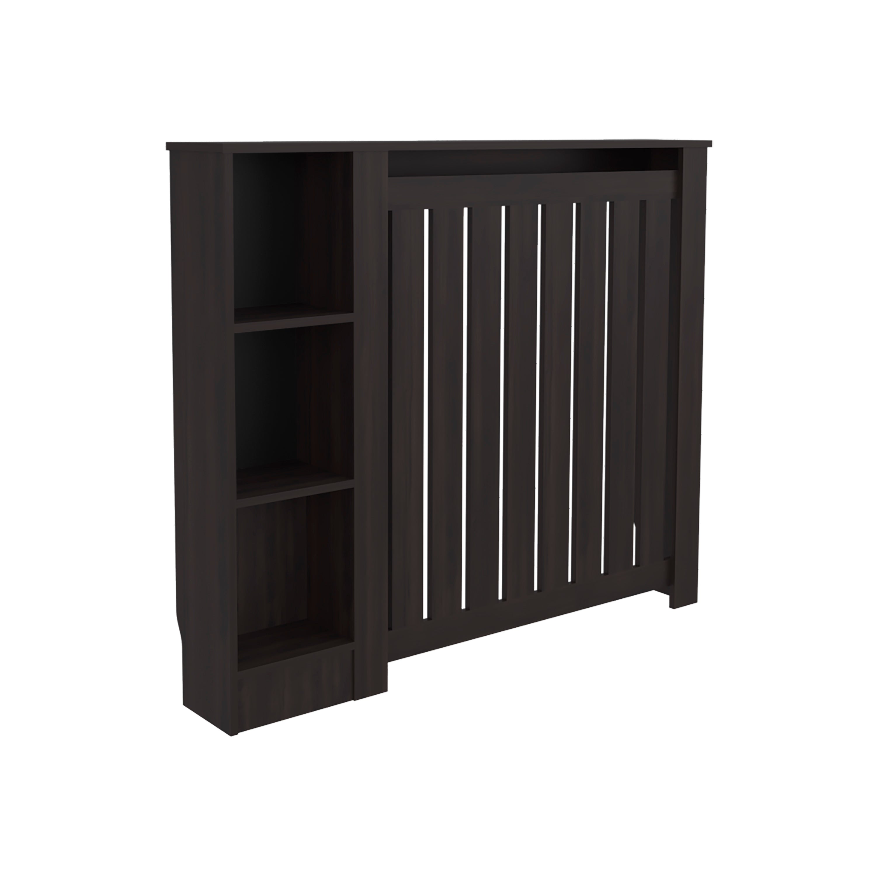 Radiator Cover Cabinet Joseph with Slatted Frame and 3 Shelves, Decorative Heater Cover, Modern Furniture Accent, Walnaut - Grand Goldman Shop