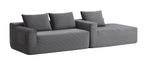 96.9'Compressible doubleCloud Sectional Couch with L-Shape Chaise,Modern Modular Sofa with Deep Seat,Upholstered Couches for Living Room Bedroom,No Assembly Required,(Plush Corduroy Fabric),Grey Right - Grand Goldman Shop