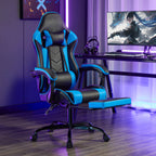 Gaming Chair with Footrest, Ergonomic Computer Chair with Headrest and Lumbar Support, Breathable Material Height Adjustable 