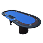 96' Poker Table Model 16367 with U Shape Legs, Drox Box, Chips Tray Blue | Premium Home Decor - Grand Goldman