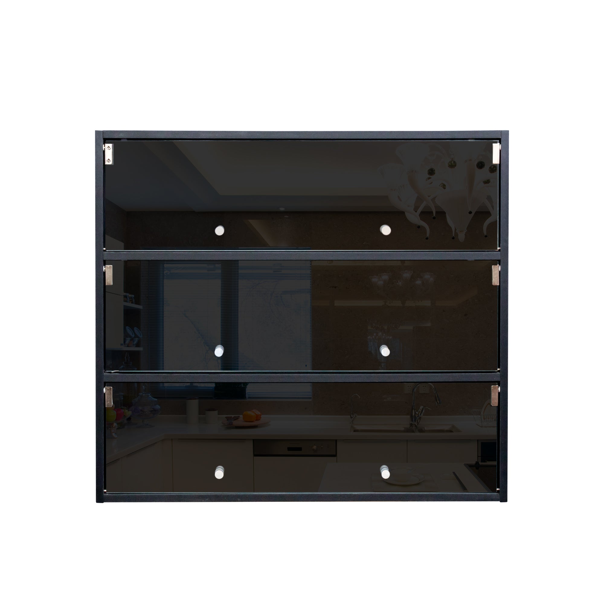 Black Glass Door Shoe Box Shoe Storage Cabinet  With RGB Led Light - Grand Goldman Shop