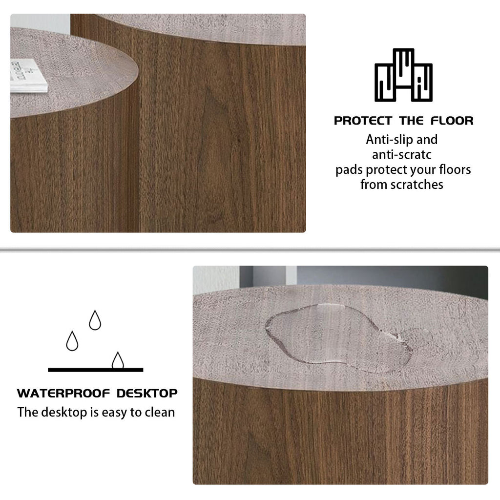 MDF with ash/oak/walnut veneer sidetable/coffee table/end table/ottoman(walnut) - Grand Goldman Shop