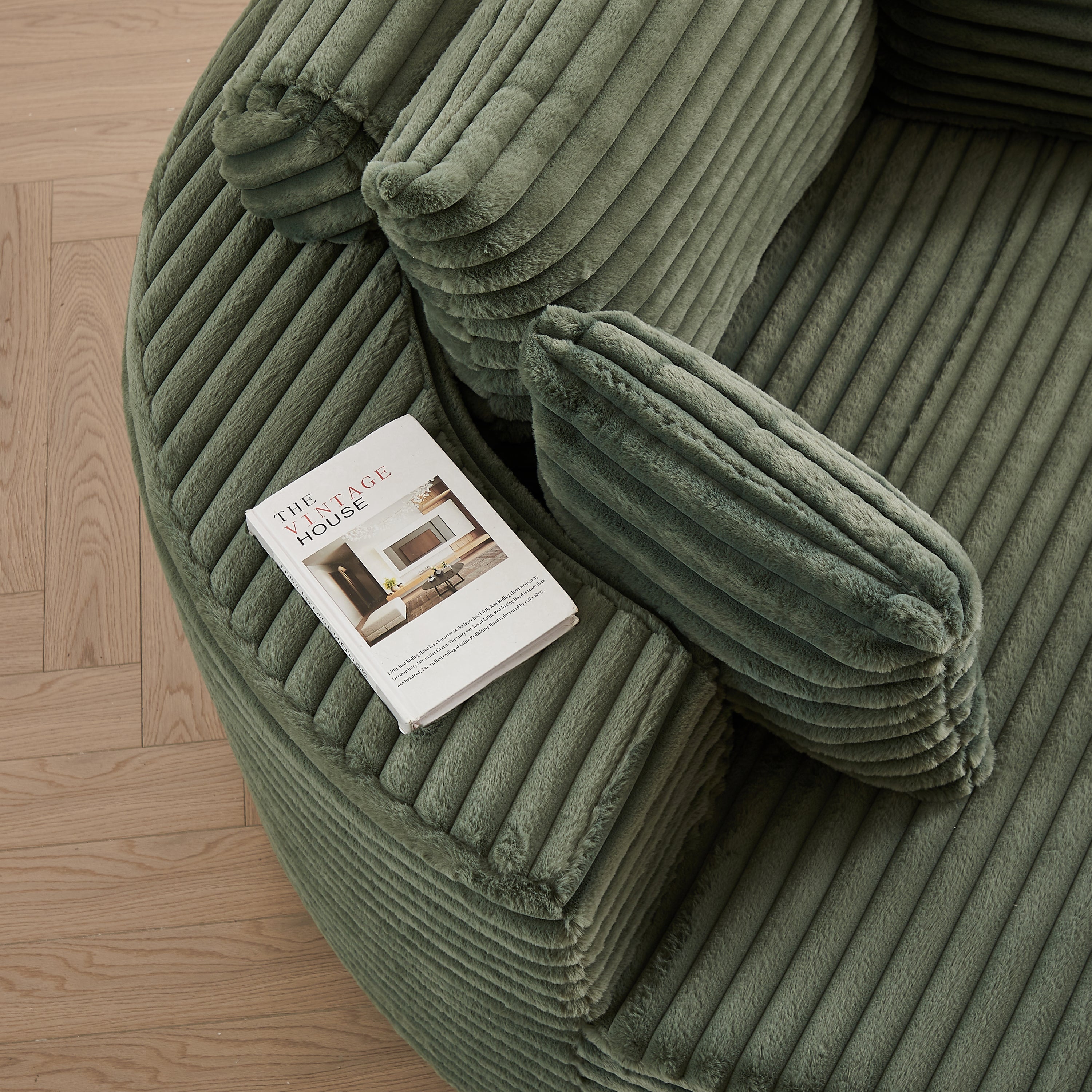 55'L Corduroy Sponge single sofa,No Assembly Required,Fluffy Modern Sleeper Chair for Living room, Bedroom, Lounge and Projection Room(Not a swivel chair.) - Grand Goldman Shop