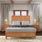 3-Piece Bedroom set with a Queen Size Bed and 2 Nightstands, Natural - Grand Goldman Shop
