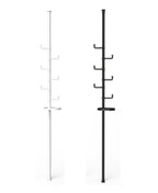 New style with trays Adjustable Laundry Pole Clothes Drying Rack Coat Hanger DIY Floor to Ceiling Tension Rod Storage Organizer for Indoor, Balcony - Black - Grand Goldman Shop