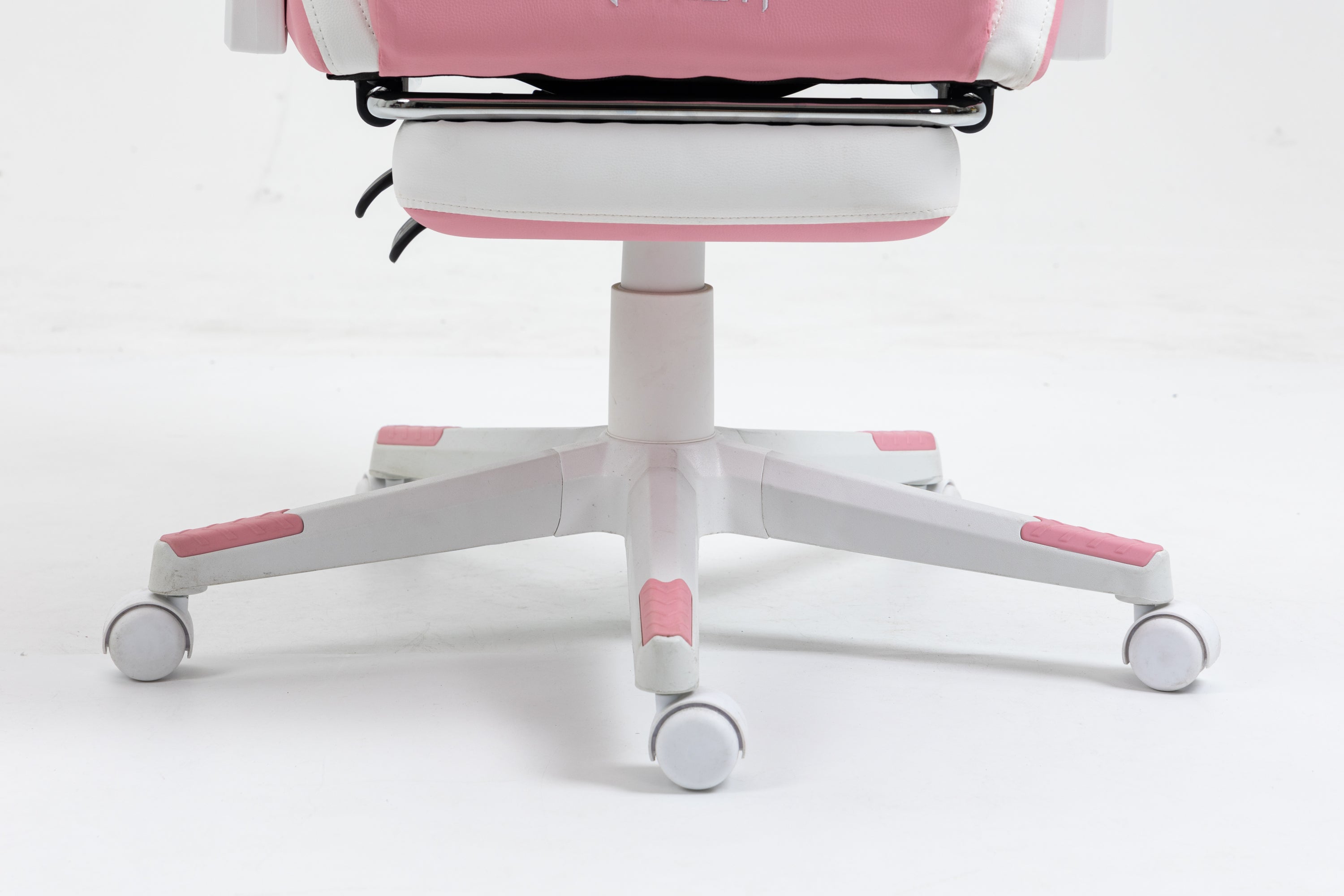 Cat Ears Pink Gaming Chair - Pink PU Leather Ergonomic Reclining Office Chair with Footrest, 310lb Capacity, 6-Position Recli