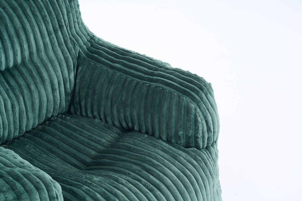 010-Soft Fluffy Corduroy Fabric Bean Bag Chair Filled With Memory Sponge,Green - Grand Goldman Shop