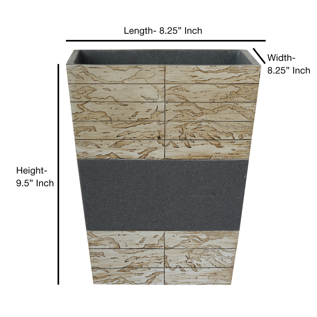 Cement Wastebasket, 7Qt - Grand Goldman Shop