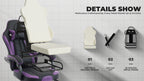 Gaming Chair, Ergonomic Computer Chair with Footrest and Massage Lumbar Support, Height Adjustable Swivel Video Game Chair fo