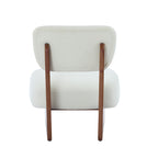[Set of 2] Modern Beige Lounge Chair with Polyester Upholstery, Sturdy Wood Base With Walnut Finish, Minimalist and Stylish Accent Seating for Living Room, Bedroom, or Office - Grand Goldman Shop
