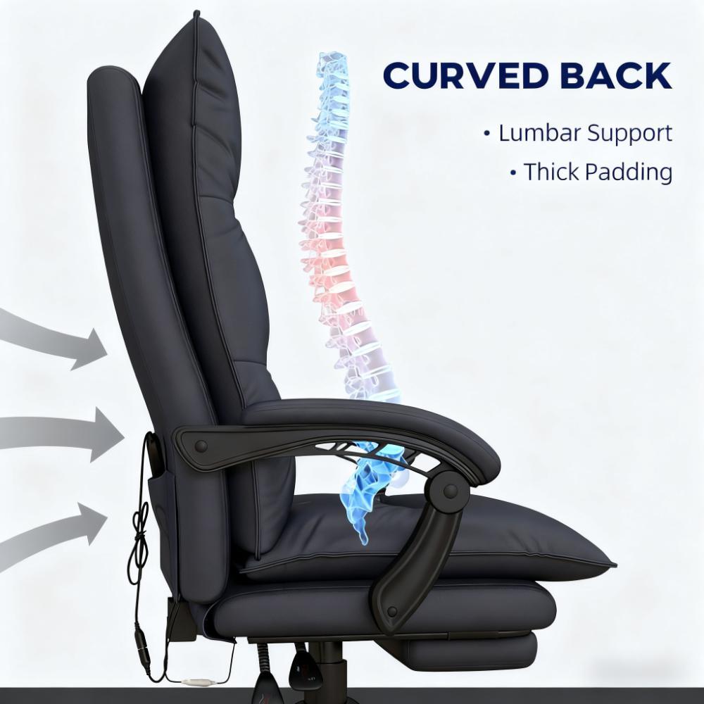 High-End Dark Gray Office Recliner with Adjustable Footrest - Luxury Craftsmanship for Professionals Seeking All-Day Comfort 