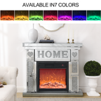 W 46' X D 12.6 X H 41 ' Acrylic diamond mirror fireplace cabinet, TV fireplace cabinet - Grand Goldman Shop