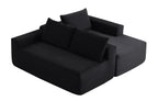 96.9' Cloud Sectional Couch with L-Shape Chaise,Modern Modular Sofa with Deep Seat, Upholstered Couches for Living Room Bedroom,No Assembly Required, (Corduroy Fabric),Black - Grand Goldman Shop