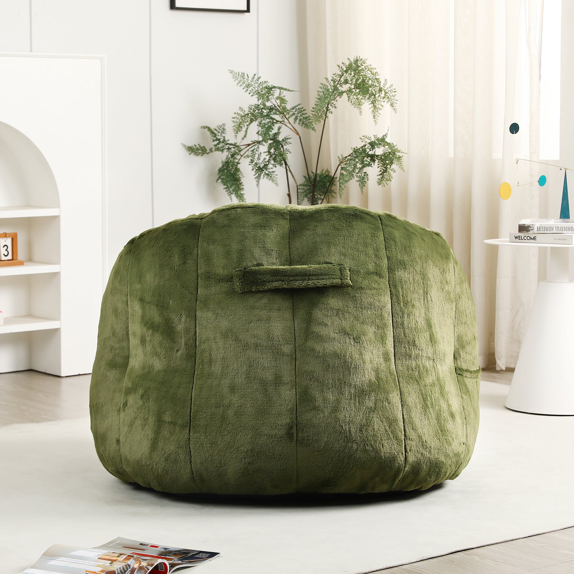 Beanbag Chair, Beanbag Sofa Chair with Armrests Stuffed High-Density Foam, Lazy Sofa Comfy Chairs Beanbag Chair for Adults in Living Room, Bedroom Reading - Grand Goldman Shop