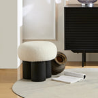 W8017-1 White Lamb Wool Seat with Barrel PVC Pipe and Black Ash Willow - Grand Goldman Shop