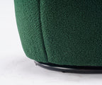 Teddy Fabric Swivel Accent Armchair Barrel Chair With Black Powder Coating Metal Ring,Dark Green - Grand Goldman Shop