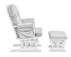 Mason Glider and Ottoman White Wood and Gray Fabric - Grand Goldman Shop