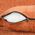 Convertible L-shaped Sofa Bed with Storage Ottoman, Power Sockets & USB Ports, Orange Chenille, 82.67' - Grand Goldman Shop