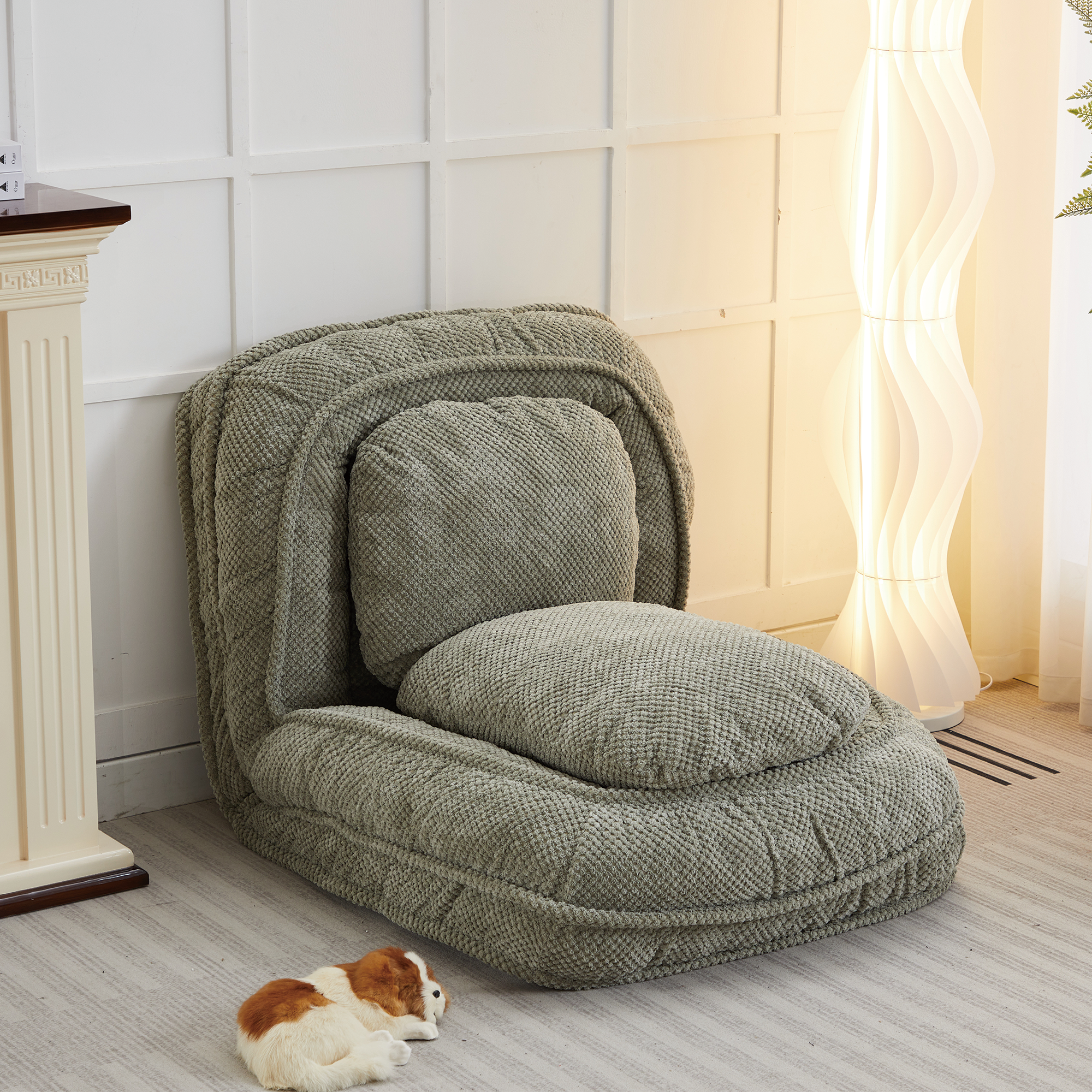 [VIDEO provided] Human Dog Bed ,Lazy Sofa Couch ,5 Adjustable Position,sit,sleep,fold,suit to put in bedroom, living room ,Space Saving Design,Green - Grand Goldman Shop