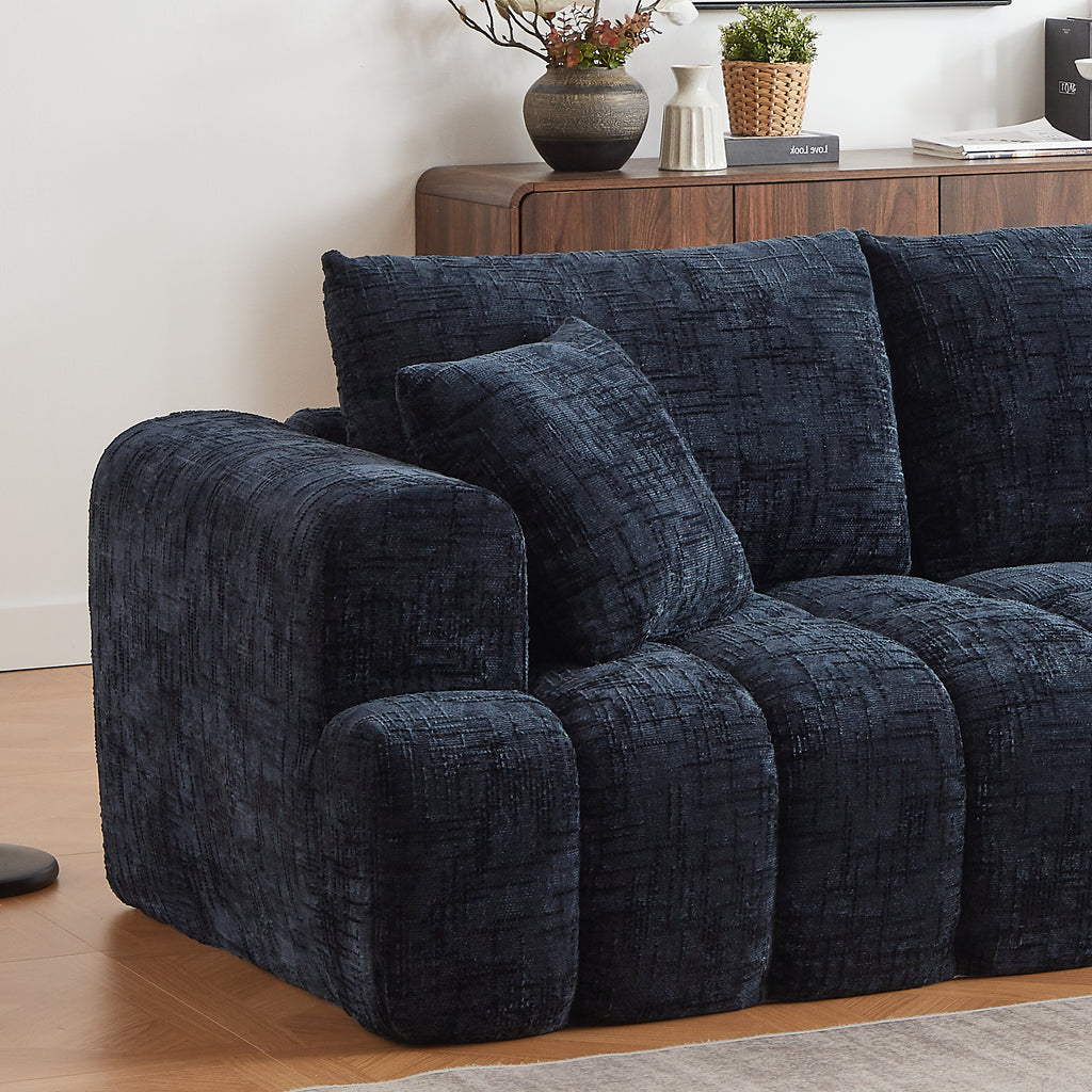Chenille L-Shape Luxury Sectional Oversized Sofa,Mnimalist Design,Comfy Sleeper Couch for Living Room,Apartment&Reception Spaces,No Assembly Required - Grand Goldman Shop