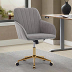 TY Adjustable Office Chair, Ergonomic Swivel Chair, Gray Velvet, Comfortable for Long Sitting - Grand Goldman