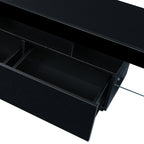 Modern Black TV Stand, 20 Colors LED TV Stand w/Remote Control Lights - Grand Goldman Shop
