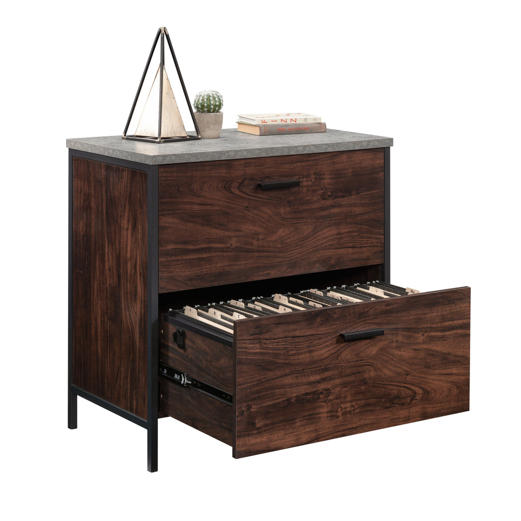 Lateral File with Full-Extension Slides, Dark Walnut finish | Premium Home Decor - Grand Goldman