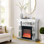 W 46' X D 12.6 X H 41 ' Acrylic diamond mirror fireplace cabinet, TV fireplace cabinet - Grand Goldman Shop