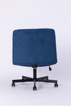 Modern Linen Blue Criss Cross Office Chair with Adjustable Height, Ergonomic Design, and Breathable Fabric in Blue Linen Mate