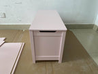 Kids Wooden Toy Box Storage with Safety Hinged Lid for Ages 2+ (Pink) - Grand Goldman