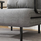 Folding Sofa Bed 5-in-1 Convertible Chair with Adjustable Backrest and Pillow, Grey Flannelette, Compact Design - Grand Goldman Shop
