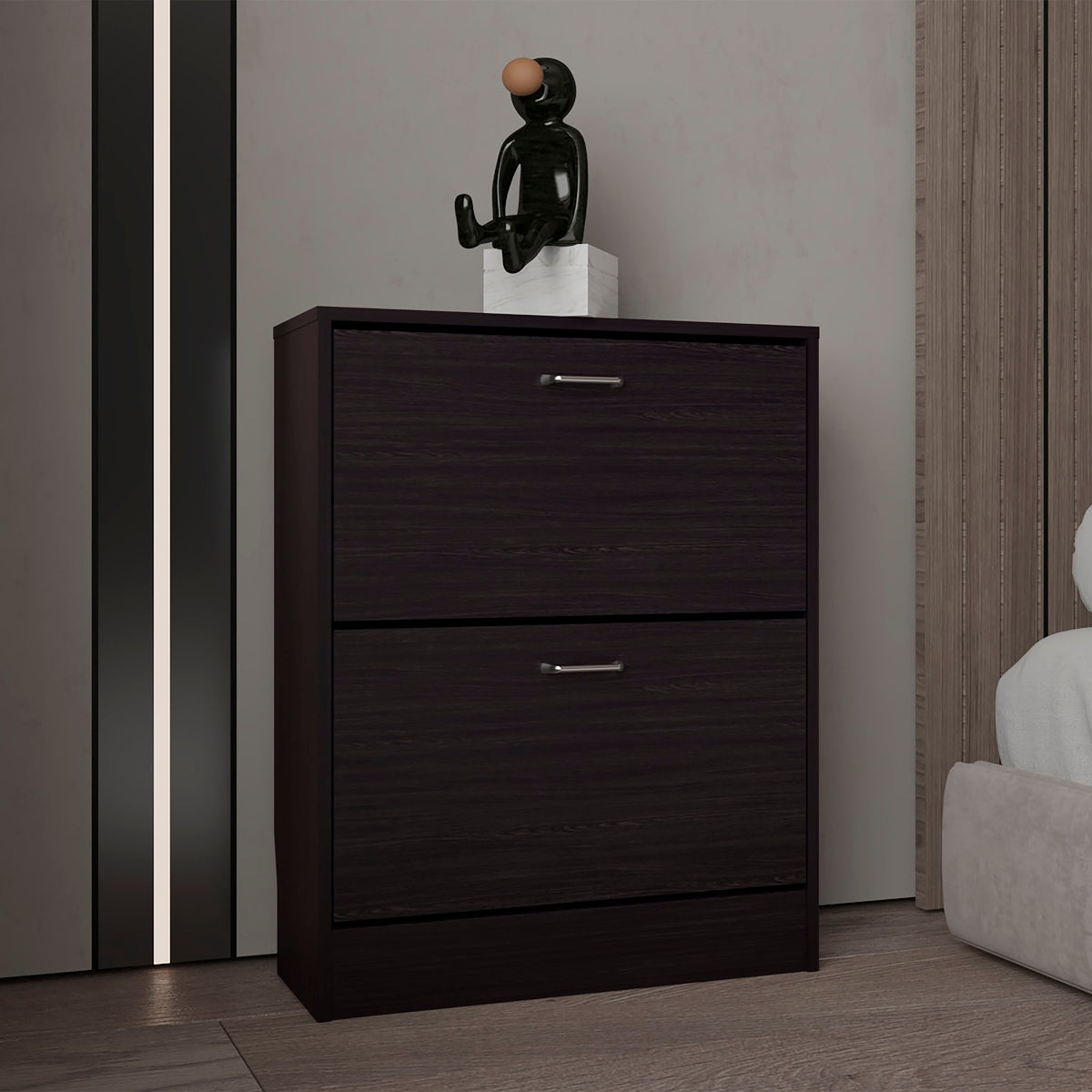 Inola Two-Door Shoe Rack Cabinet With Adjustable Shelves, Modern Storage Organizer - Grand Goldman Shop