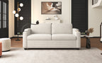 Beige Corduroy Sleeper Sofa Loveseat with Full Size Mattress, USB Ports, Cup Holders, Side Pockets, Phone Holder - Grand Goldman Shop