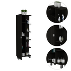 Urano Mirror Linen Cabinet, Four Interior  Shelves, Five External Shelves -Black - Grand Goldman